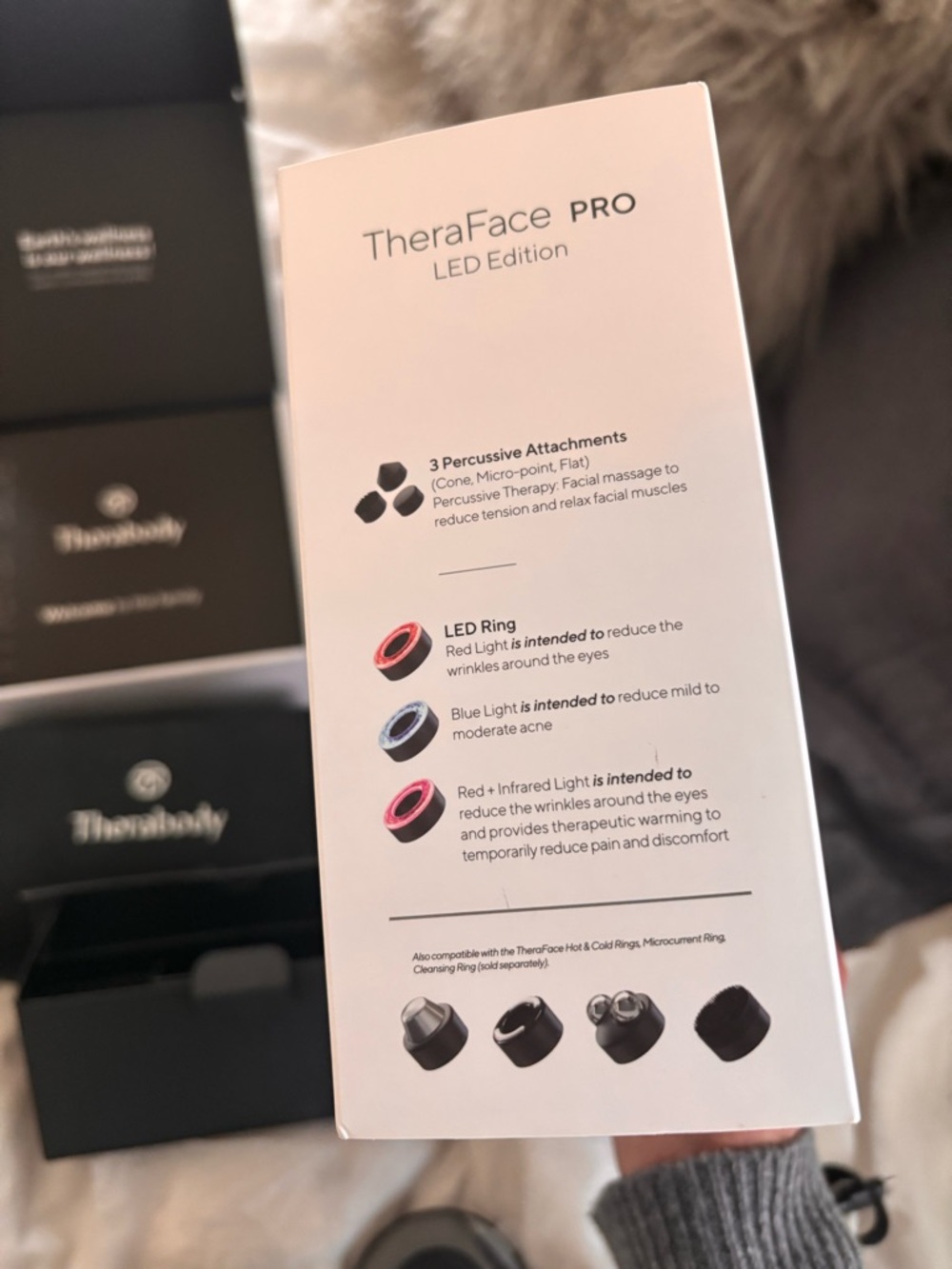 Therabody TheraFace PRO LED Edition - Black with Rose Gold Ring - Picture 3 of 6